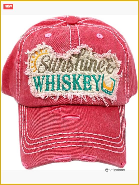Vintage Distressed Baseball Cap, Adjustable Velcro, 100% Cotton